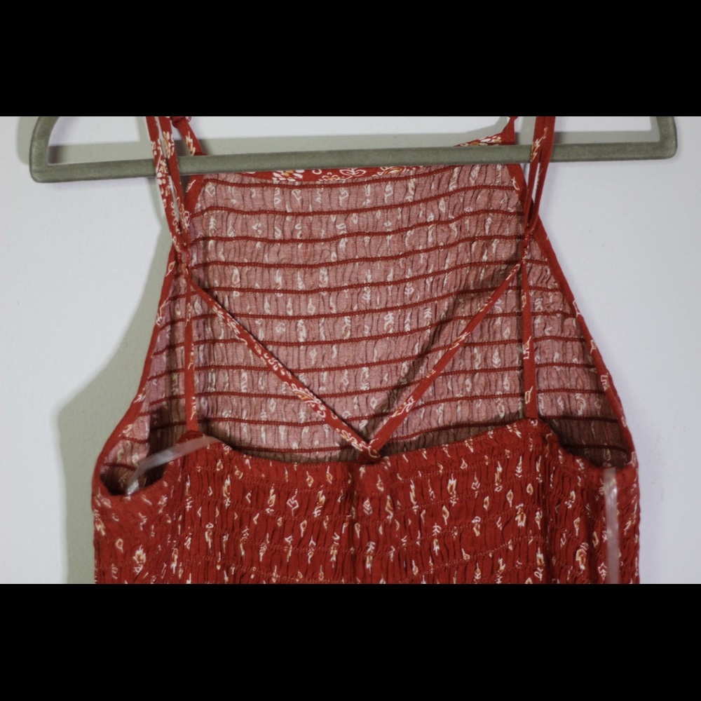 Red Rouched Romper - Picture 2 of 2